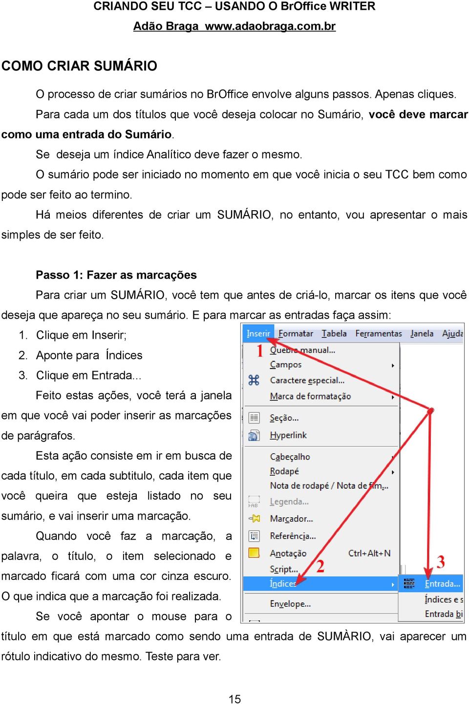 O sumário pode ser iniciado no momento em que você inicia o seu TCC bem como pode ser feito ao termino. Há meios diferentes de criar um SUMÁRIO, no entanto, vou apresentar o mais simples de ser feito.