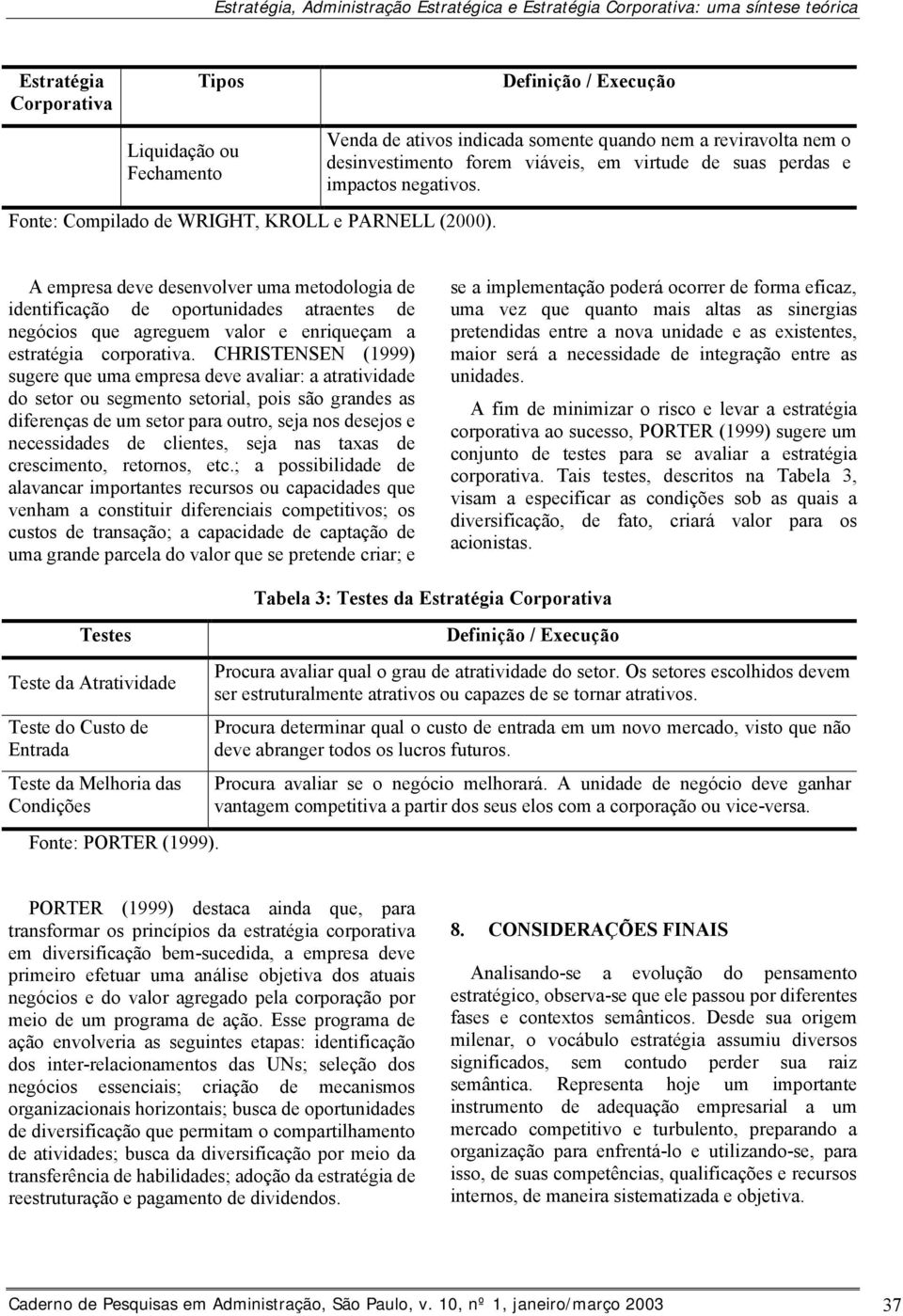 A empresa deve desenvolver uma metodologia de identificação de oportunidades atraentes de negócios que agreguem valor e enriqueçam a estratégia corporativa.