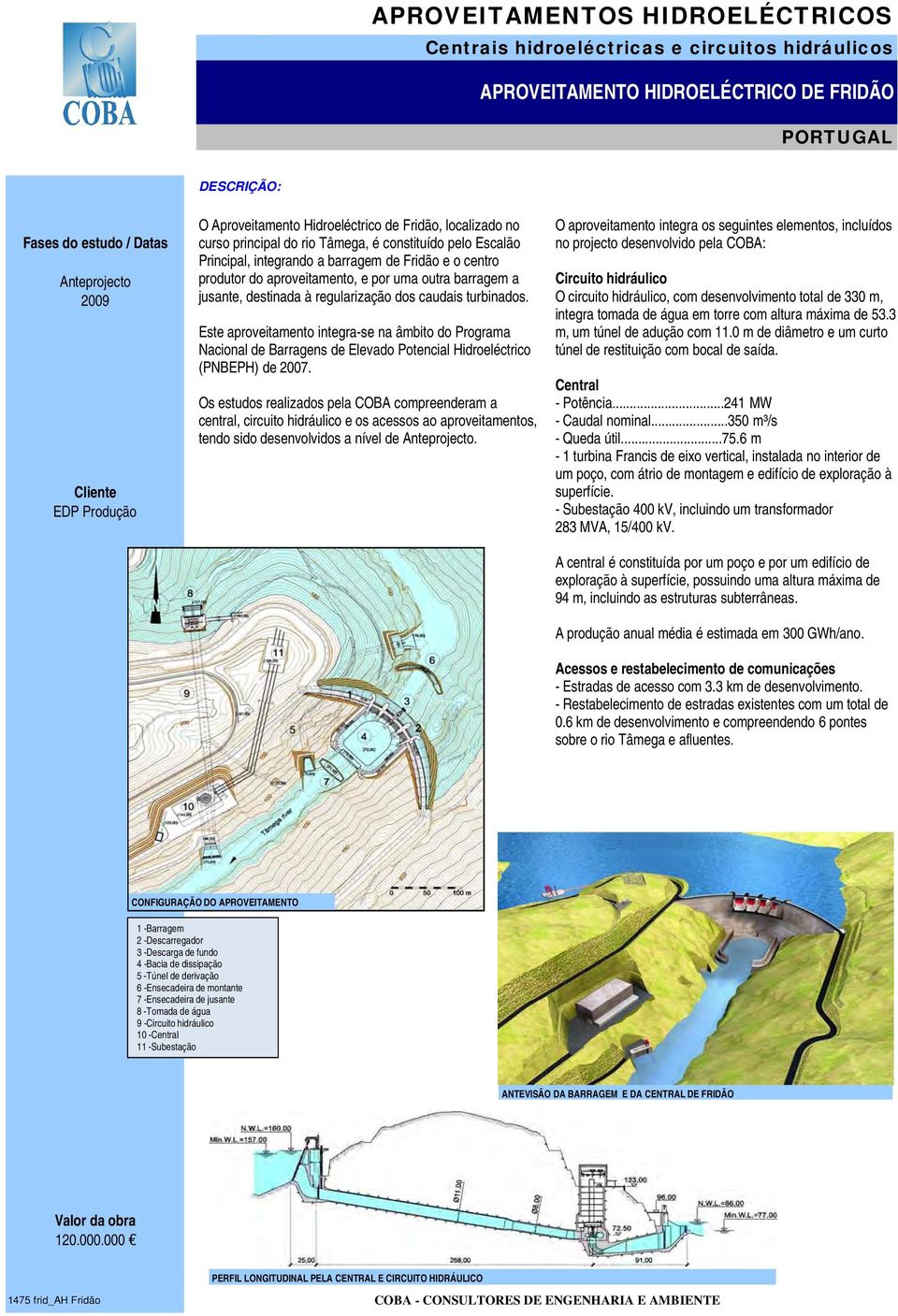 à regularização dos caudais turbinados. Este aproveitamento integra-se na âmbito do Programa Nacional de Barragens de Elevado Potencial Hidroeléctrico (PNBEPH) de 2007.