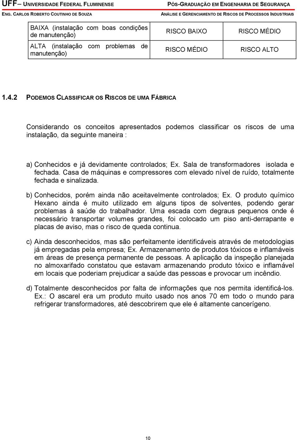 controlados; Ex. Sala de transformadores isolada e fechada. Casa de máquinas e compressores com elevado nível de ruído, totalmente fechada e sinalizada.