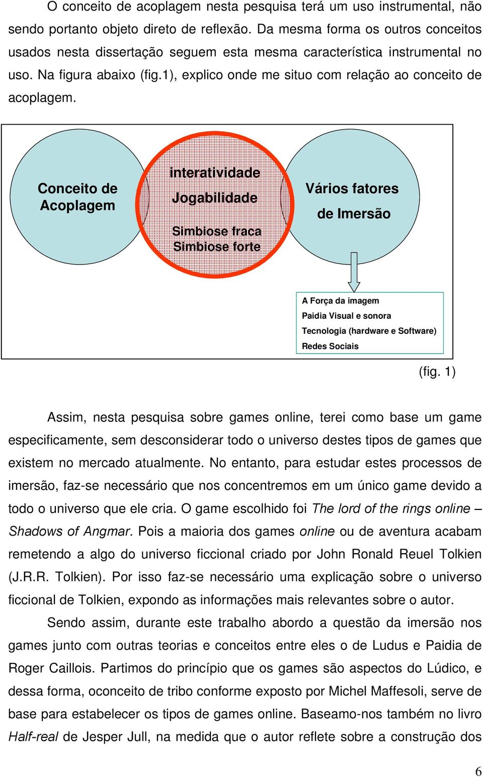 Conceito de Acoplagem interatividade Jogabilidade Simbiose fraca Simbiose forte Vários fatores de Imersão A Força da imagem Paidia Visual e sonora Tecnologia (hardware e Software) Redes Sociais (fig.