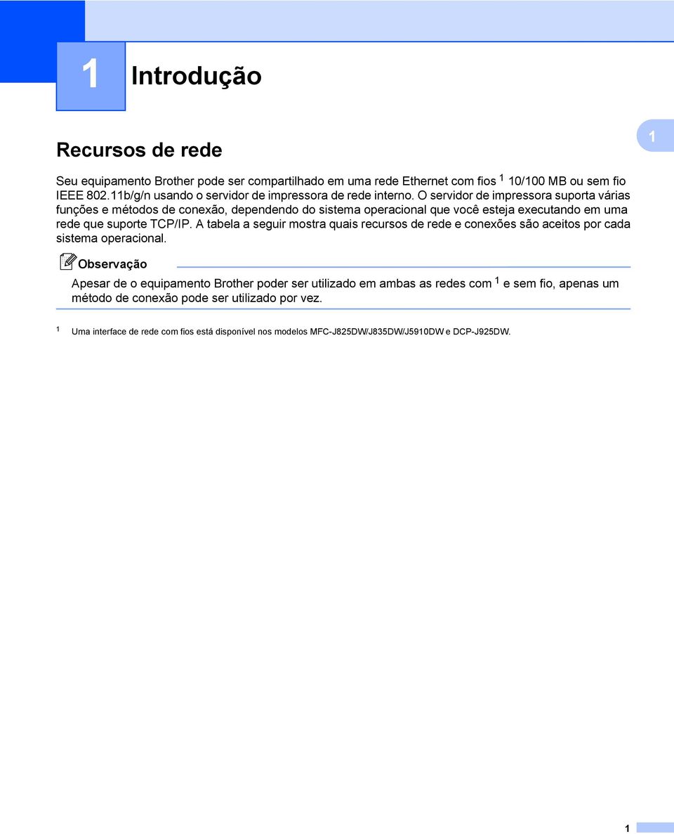 O servidor de impressora suporta várias funções e métodos de conexão, dependendo do sistema operacional que você esteja executando em uma rede que suporte TCP/IP.