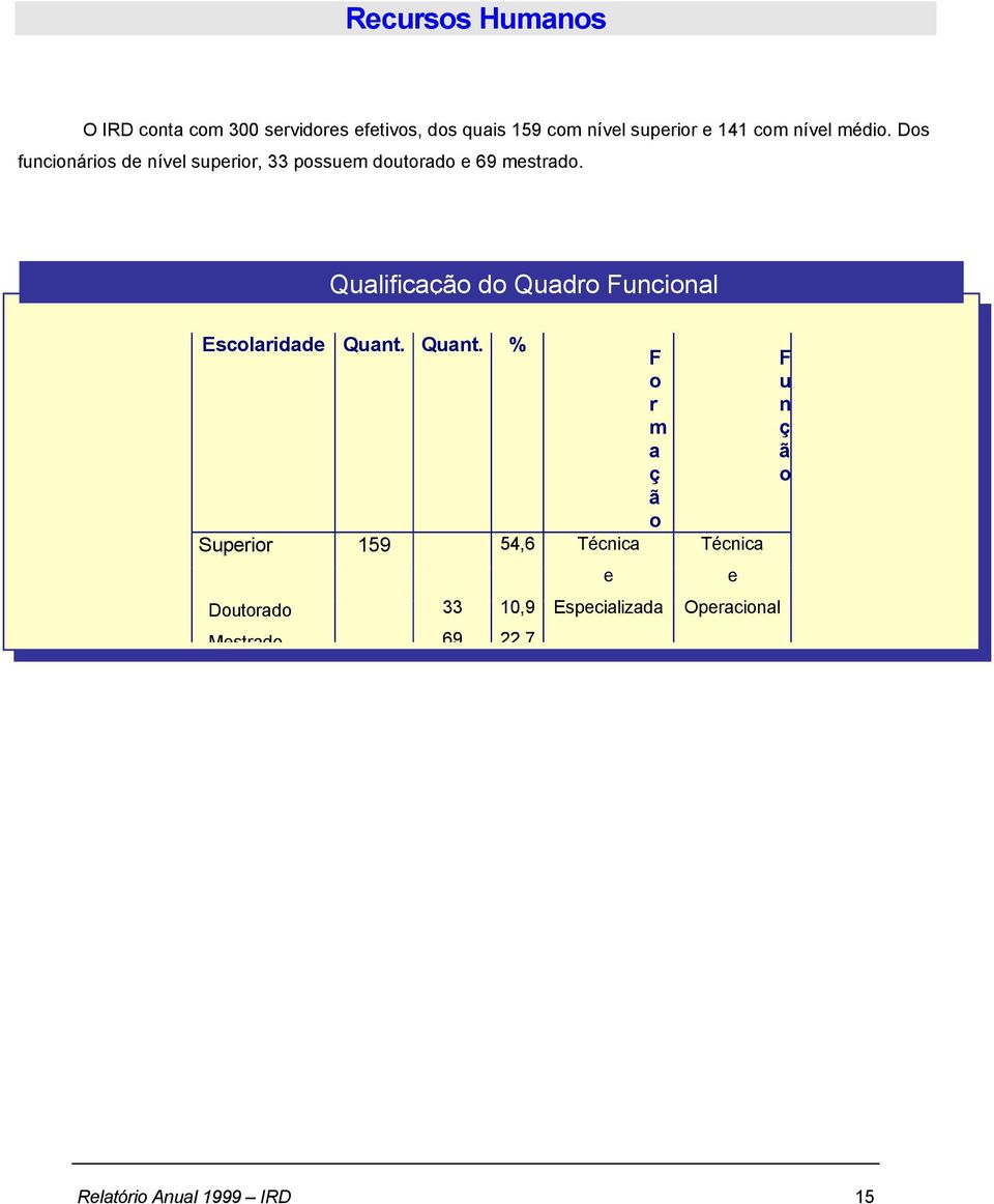 Qualificação do Quadro Funcional Escolaridade Quant.