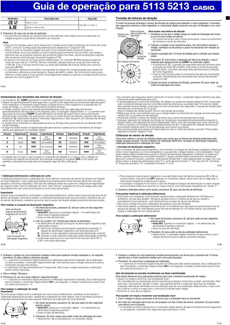 Para as informações sobre como selecionar a cidade local e fazer a defi nição do horário de verão (DST), consulte Confi guração das defi nições da cidade local (página P-20).