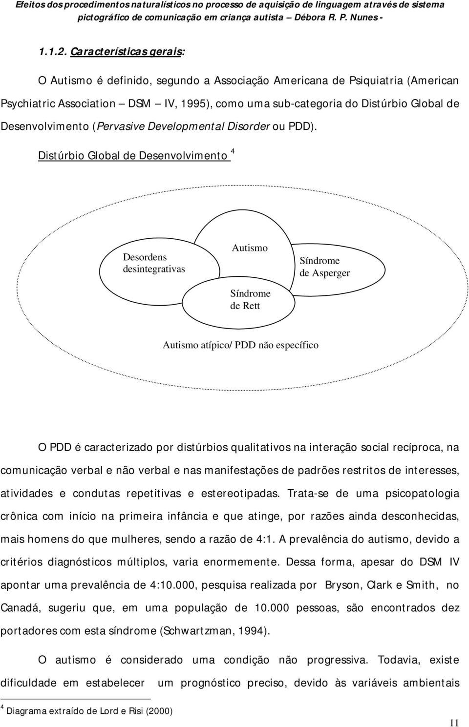 Desenvolvimento (Pervasive Developmental Disorder ou PDD).