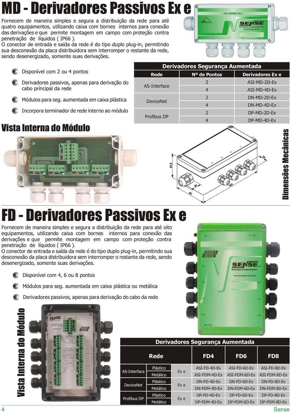 O conector de entrada e saída é do tipo duplo plug-in, permitindo sua desconexão da placa distribuidora sem interromper o restante, sendo desenergizado, somente suas derivações.