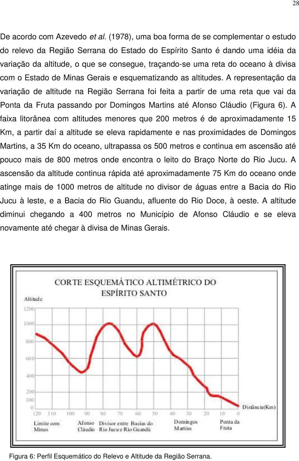 à divisa com o Estado de Minas Gerais e esquematizando as altitudes.