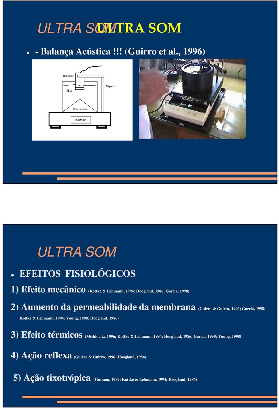 (Guirro & Guirro, Kottke & Lehmann, 1994; Young, 1998; Hoogland, 1986) 3) Efeito térmicos (Guirro & Guirro, 1996; Garcia, 1998; térmicos (Michlovitz,