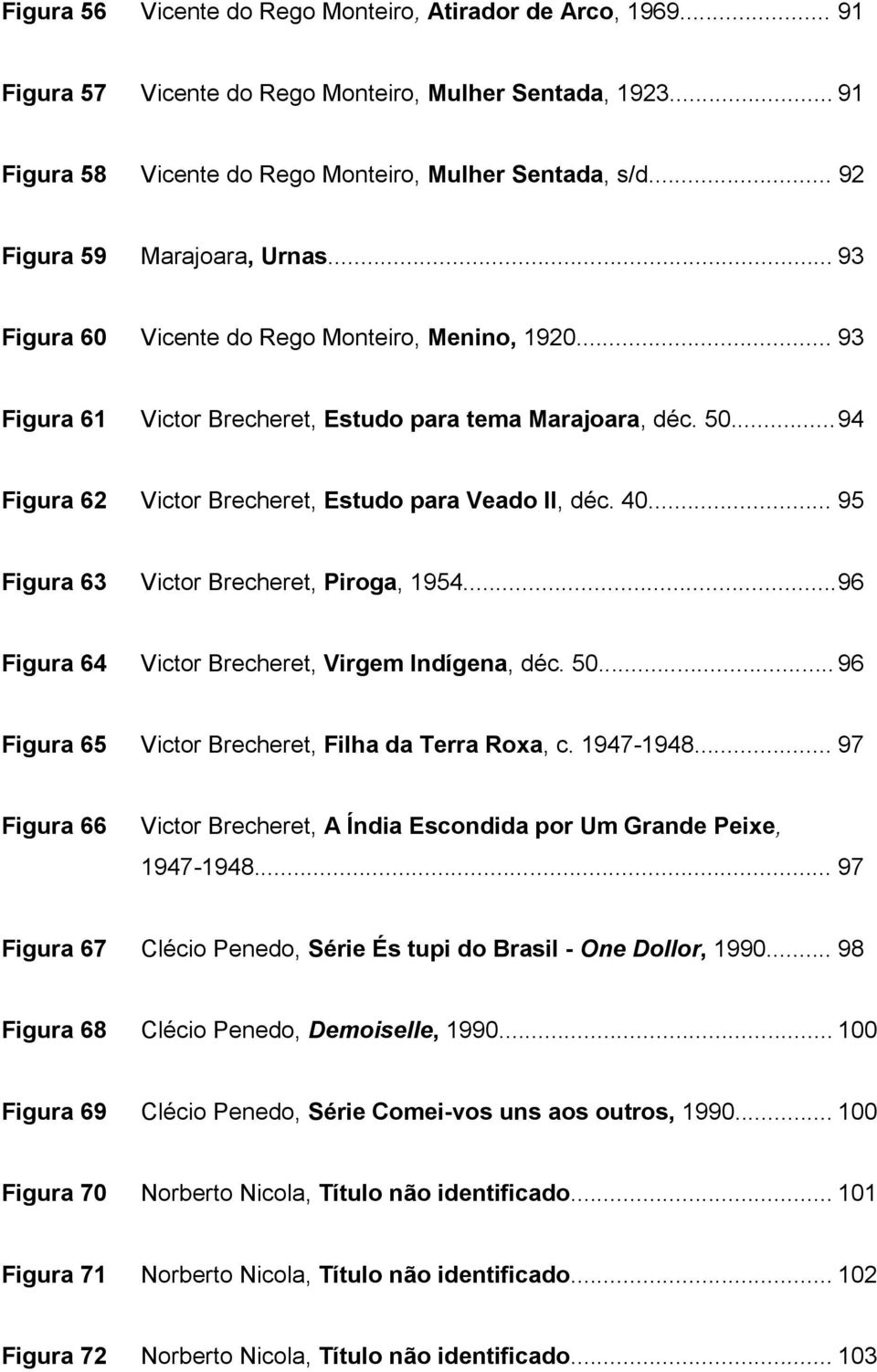 .. 94 Figura 62 Victor Brecheret, Estudo para Veado II, déc. 40... 95 Figura 63 Victor Brecheret, Piroga, 1954... 96 Figura 64 Victor Brecheret, Virgem Indígena, déc. 50.