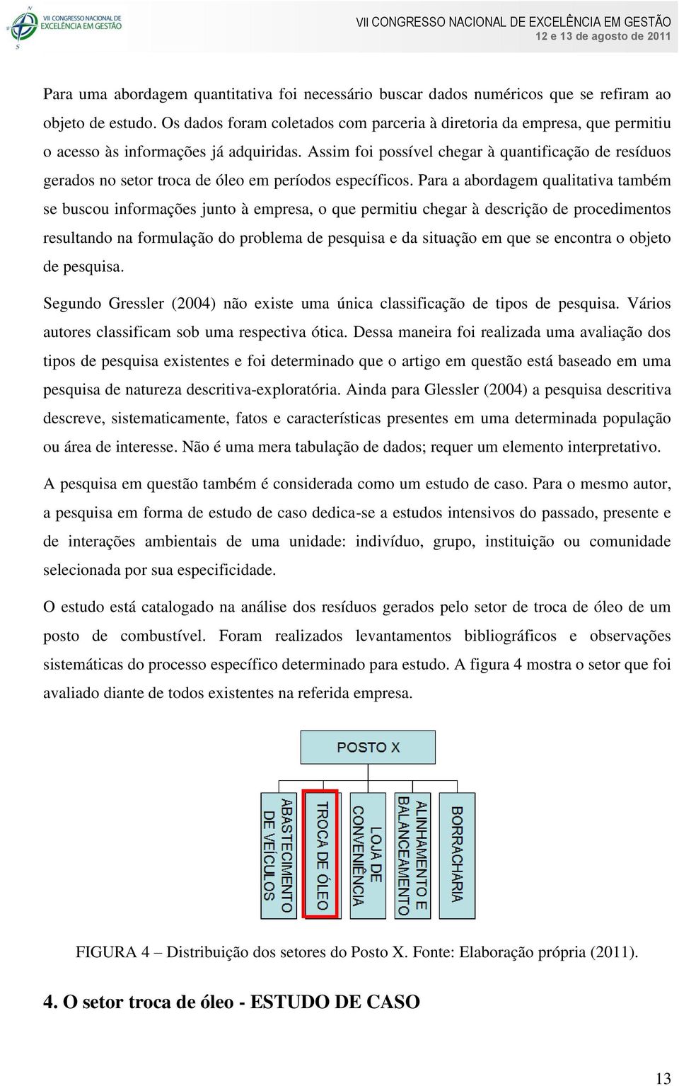 Assim foi possível chegar à quantificação de resíduos gerados no setor troca de óleo em períodos específicos.