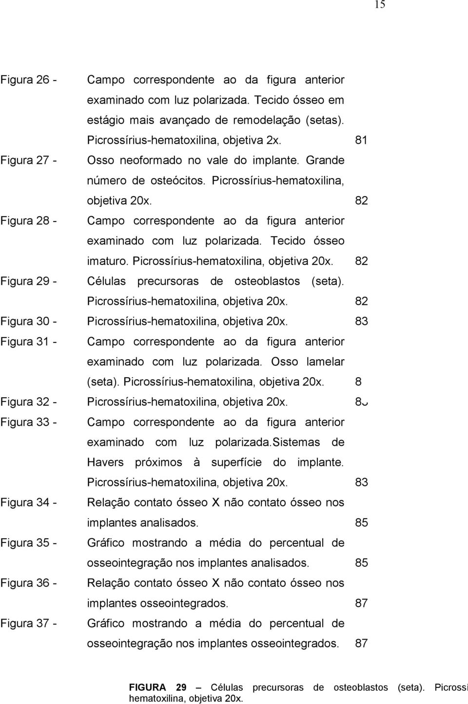 82 Figura 28 - Campo correspondente ao da figura anterior examinado com luz polarizada. Tecido ósseo imaturo. Picrossírius-hematoxilina, objetiva 20x.