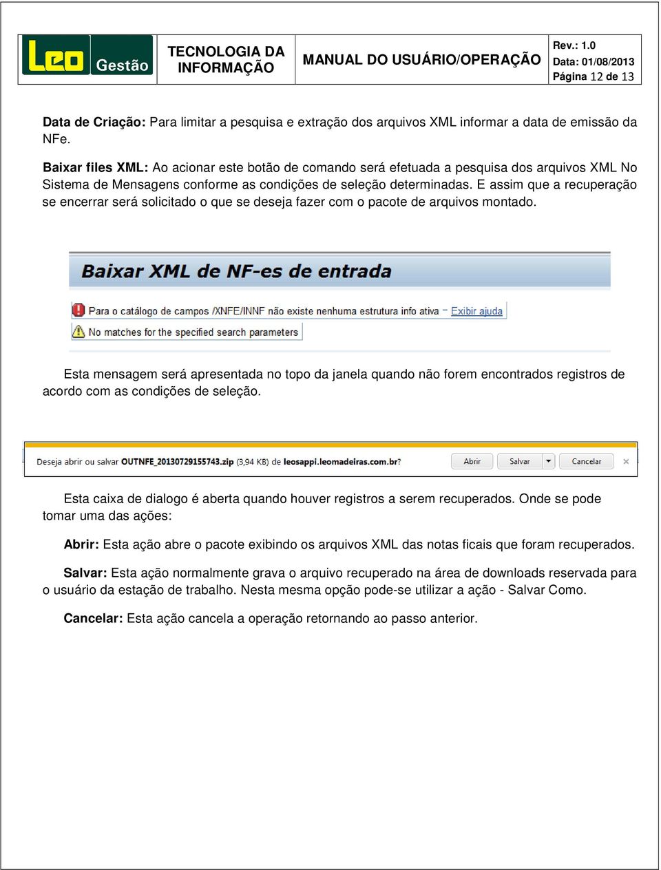 E assim que a recuperação se encerrar será solicitado o que se deseja fazer com o pacote de arquivos montado.