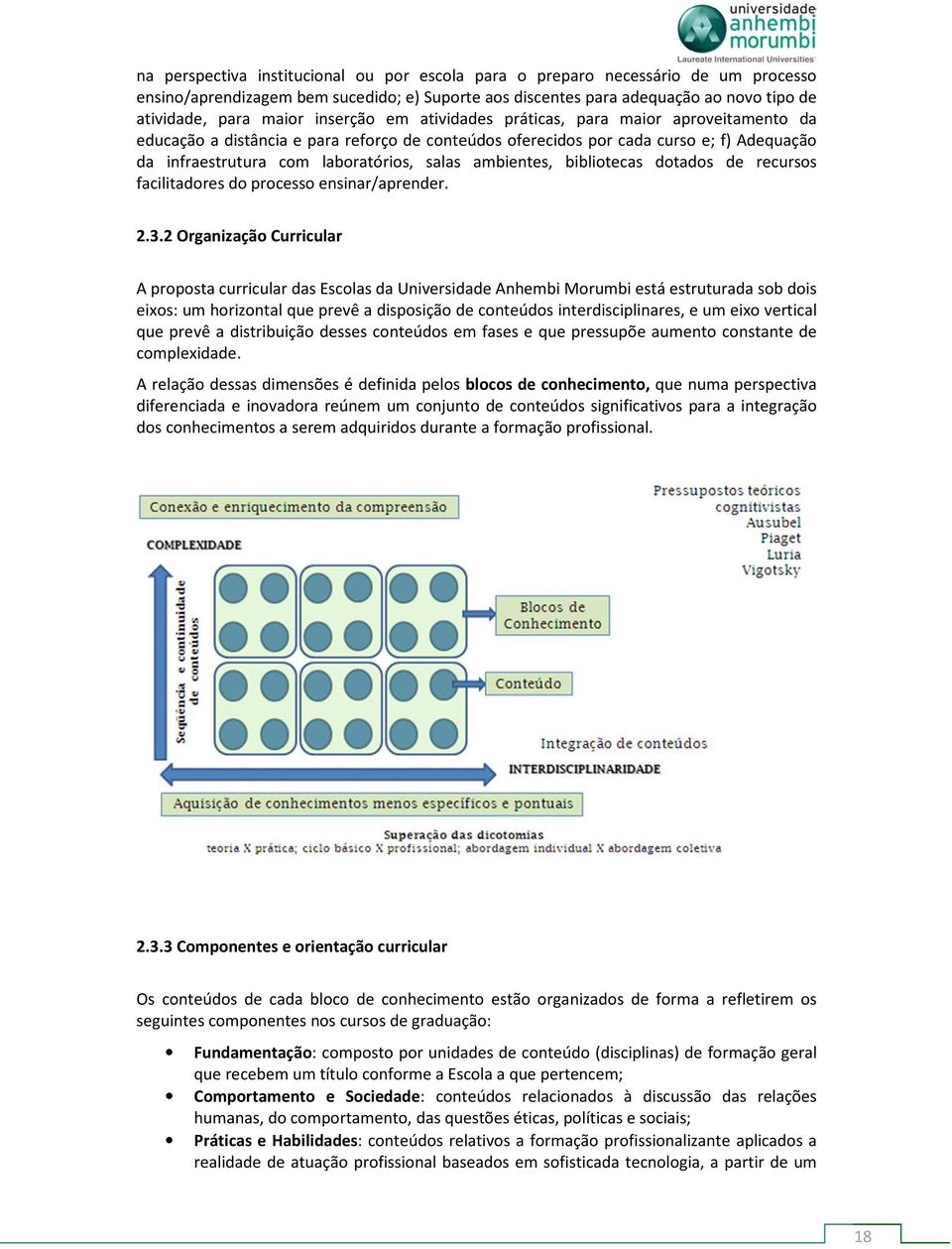 ambientes, bibliotecas dotados de recursos facilitadores do processo ensinar/aprender. 2.3.