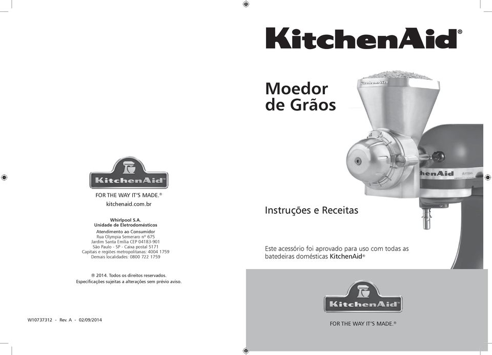 E. kitchenaid.com.br Whirlpool S.A.