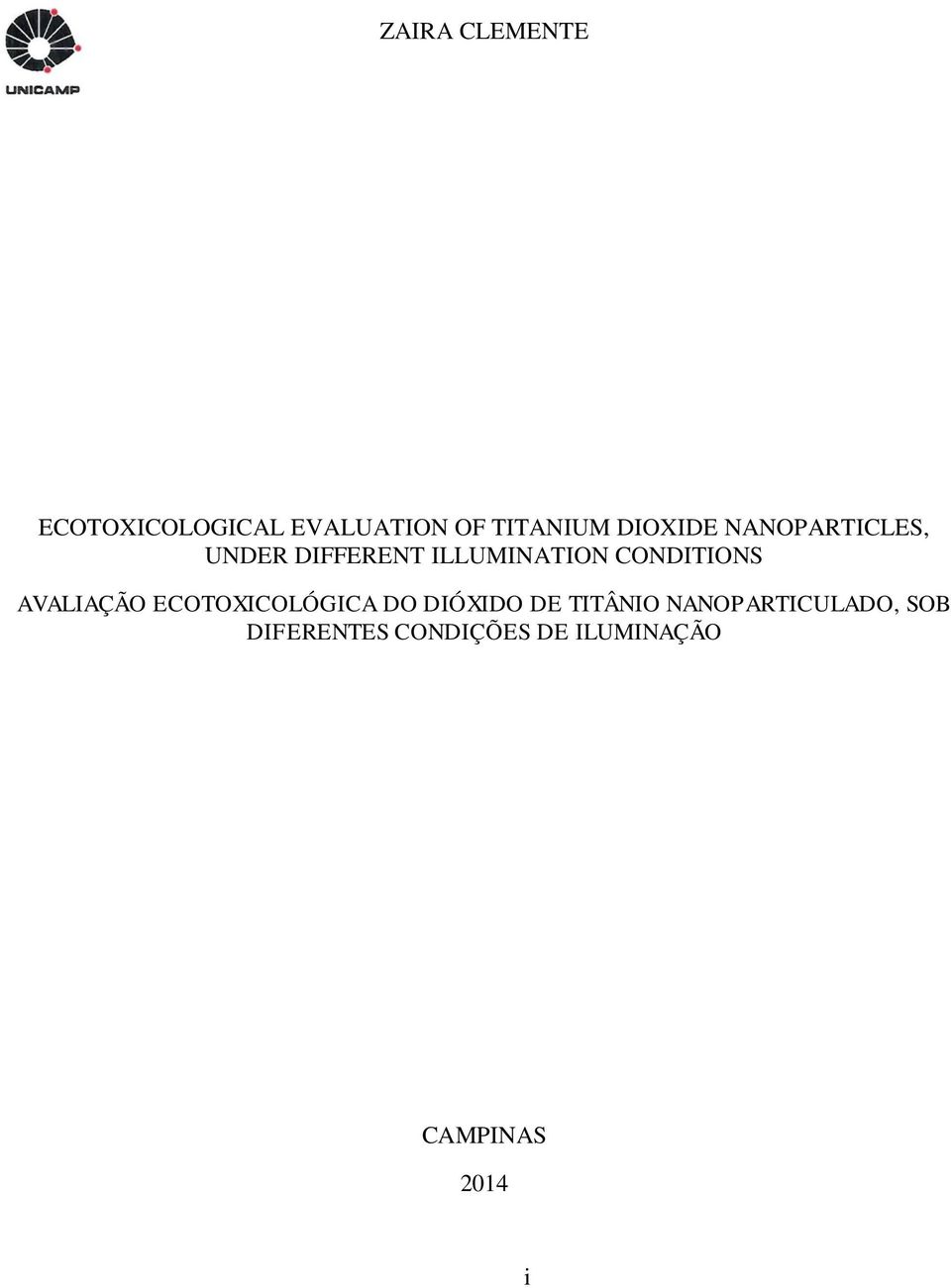 CONDITIONS AVALIAÇÃO ECOTOXICOLÓGICA DO DIÓXIDO DE TITÂNIO