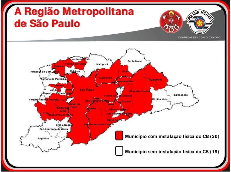 Município com instalação física do CB