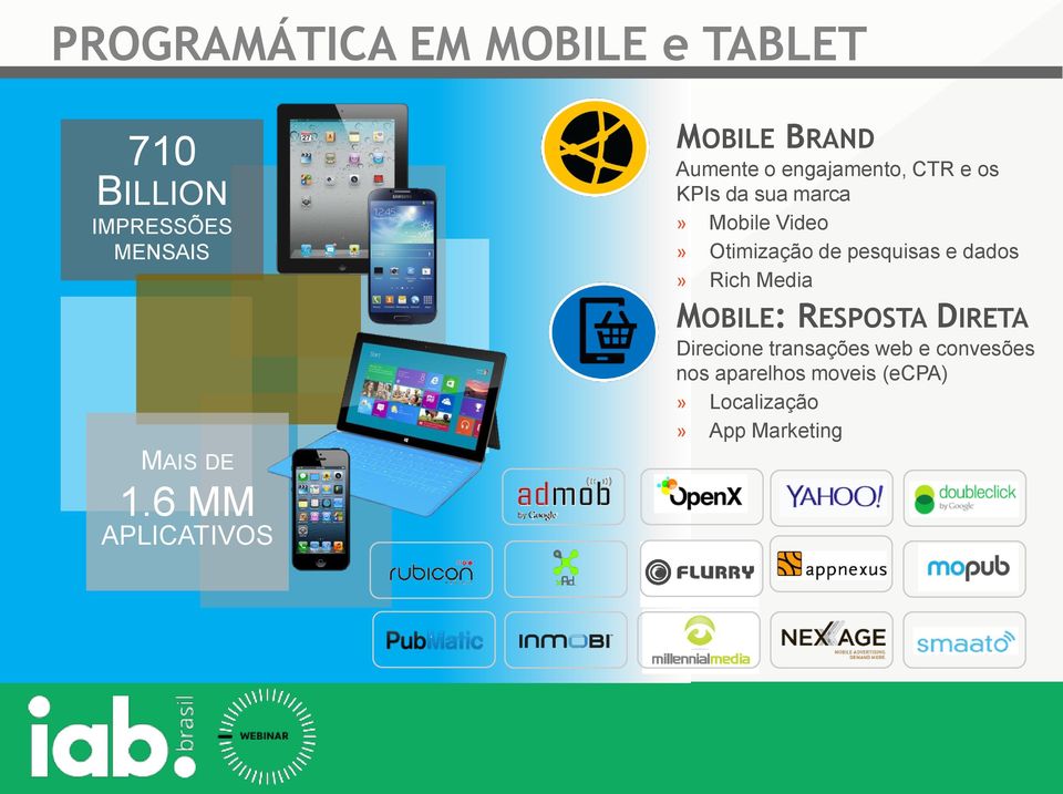 Mobile Video» Otimização de pesquisas e dados» Rich Media MOBILE: RESPOSTA DIRETA