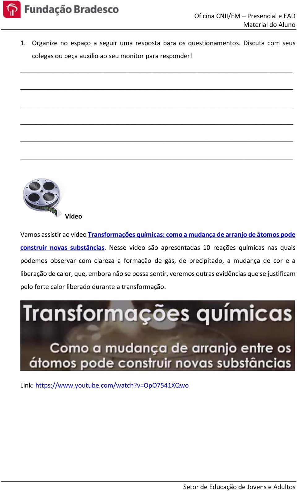 Nesse vídeo são apresentadas 10 reações químicas nas quais podemos observar com clareza a formação de gás, de precipitado, a mudança de cor e a