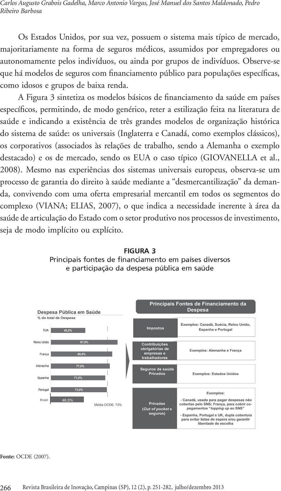 Observe-se que há modelos de seguros com financiamento público para populações específicas, como idosos e grupos de baixa renda.