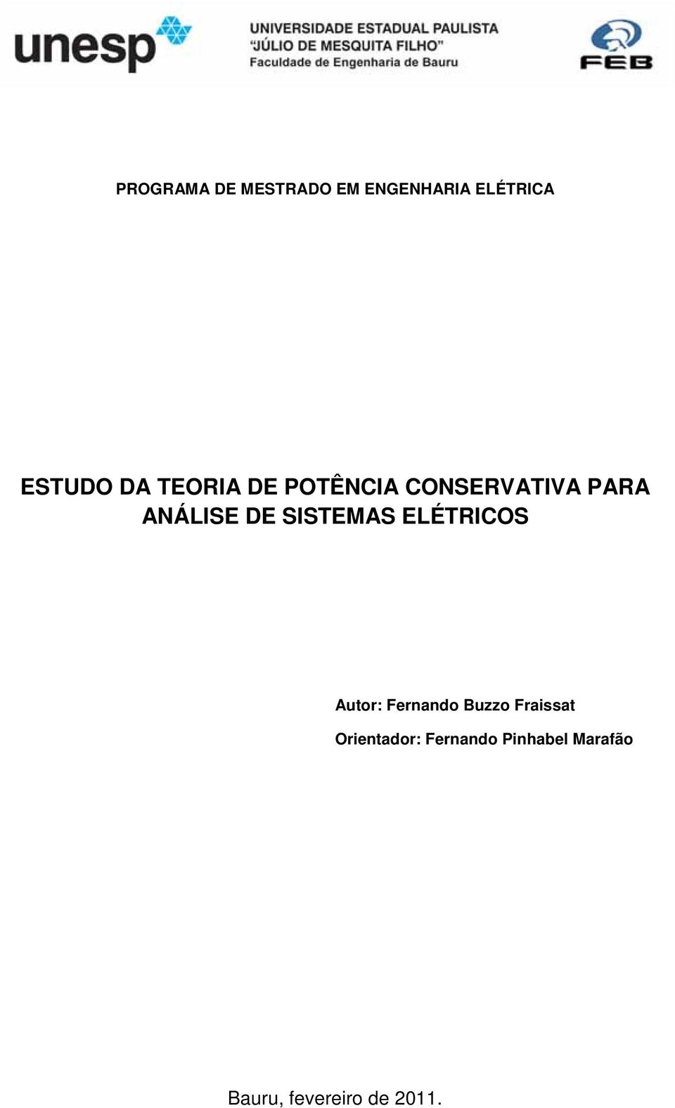 SISTEMAS ELÉTRICOS Autor: Fernando Buzzo Fraissat