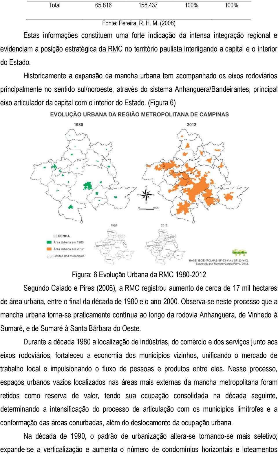 Historicamente a expansão da mancha urbana tem acompanhado os eixos rodoviários principalmente no sentido sul/noroeste, através do sistema Anhanguera/Bandeirantes, principal eixo articulador da