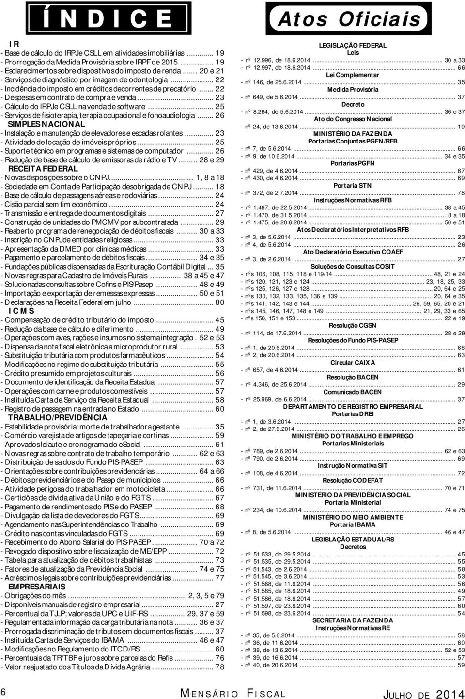 .. 23 - Cálculo do IRPJ e CSLL na venda de software... 25 - Serviços de fisioterapia, terapia ocupacional e fonoaudiologia.