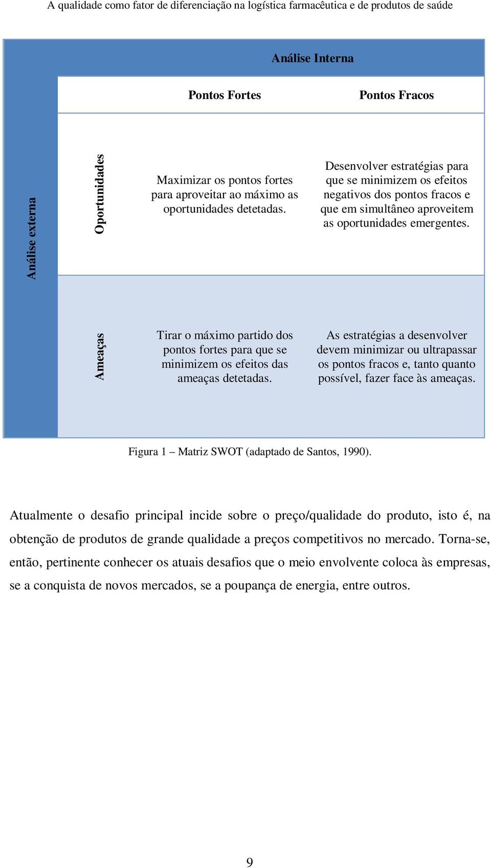 Ameaças Tirar o máximo partido dos pontos fortes para que se minimizem os efeitos das ameaças detetadas.