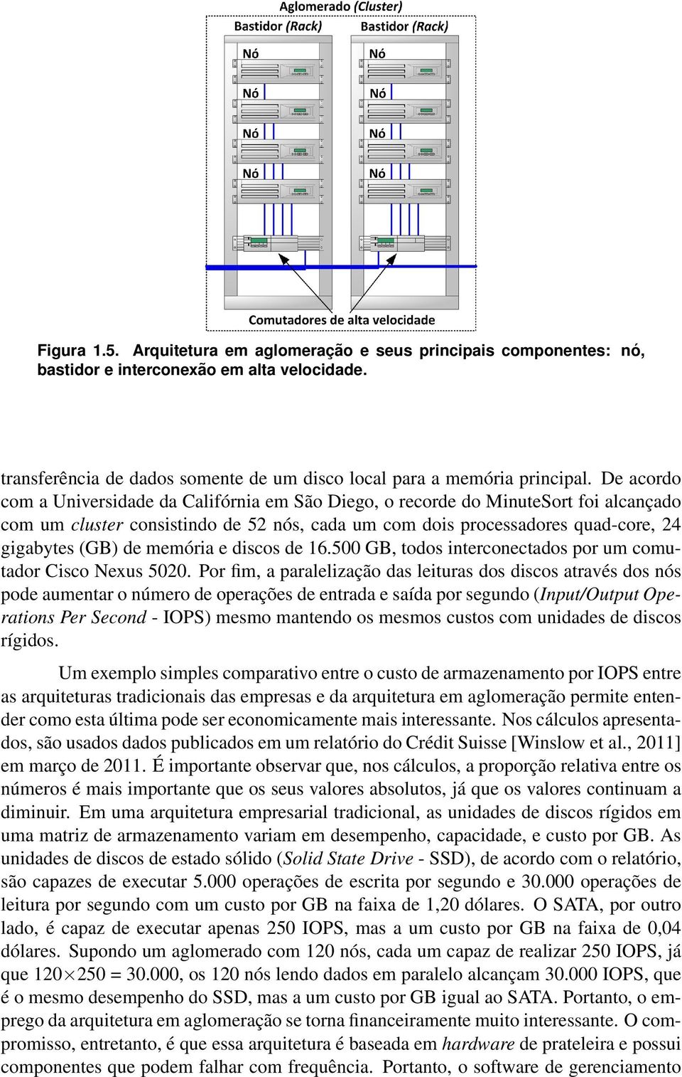 memória e discos de 16.500 GB, todos interconectados por um comutador Cisco Nexus 5020.