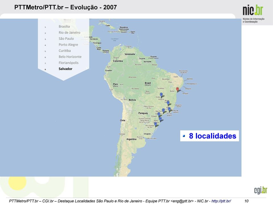 Porto Alegre 5. Curitiba 6.