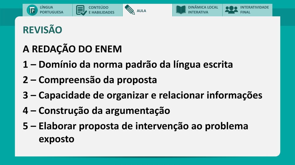 organizar e relacionar informações 4 Construção da