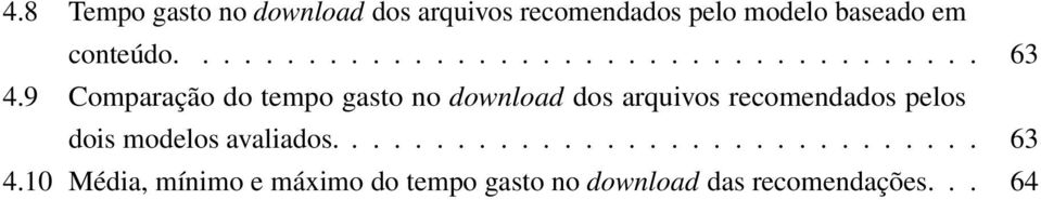 9 Comparação do tempo gasto no download dos arquivos recomendados pelos dois