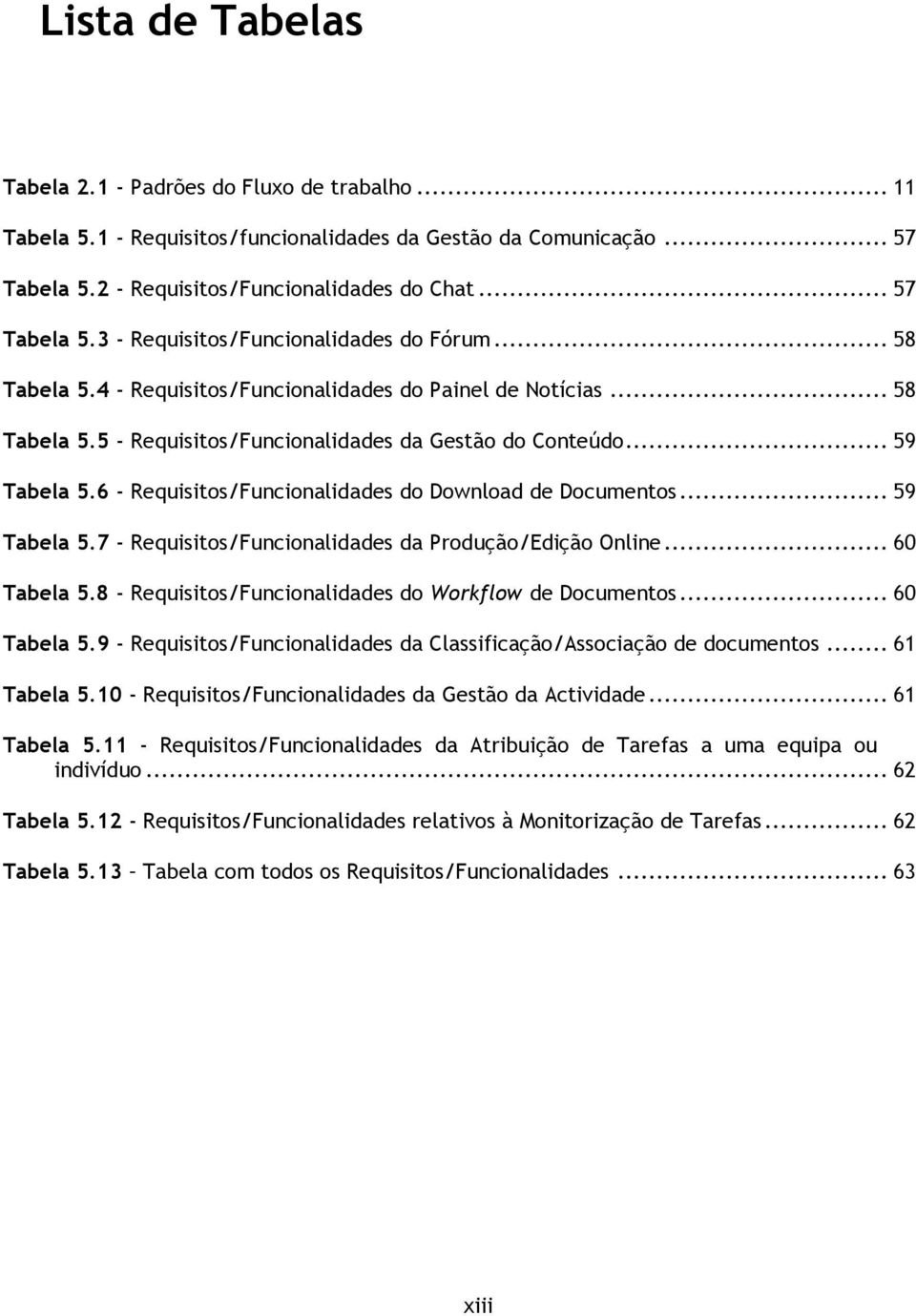 6 - Requisitos/Funcionalidades do Download de Documentos... 59 Tabela 5.7 - Requisitos/Funcionalidades da Produção/Edição Online... 60 Tabela 5.