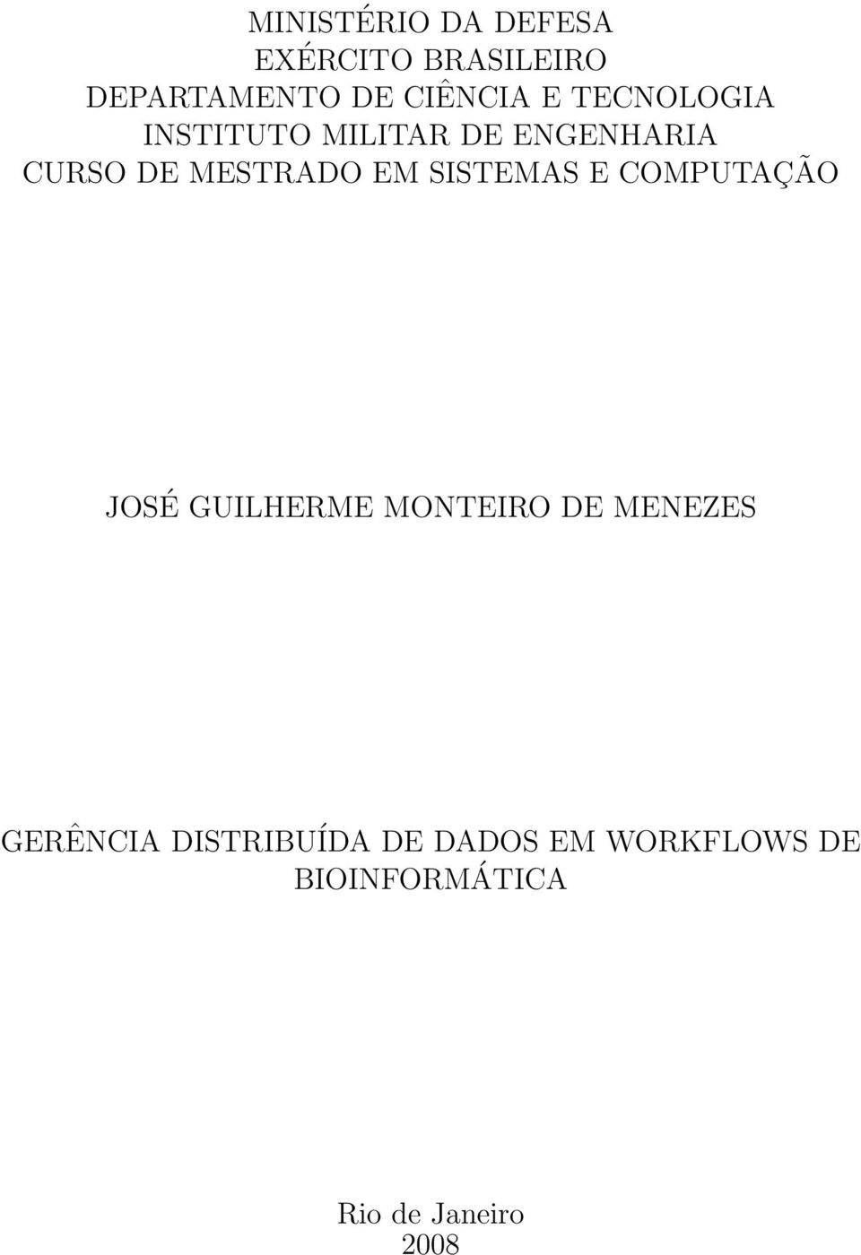 SISTEMAS E COMPUTAÇÃO JOSÉ GUILHERME MONTEIRO DE MENEZES GERÊNCIA