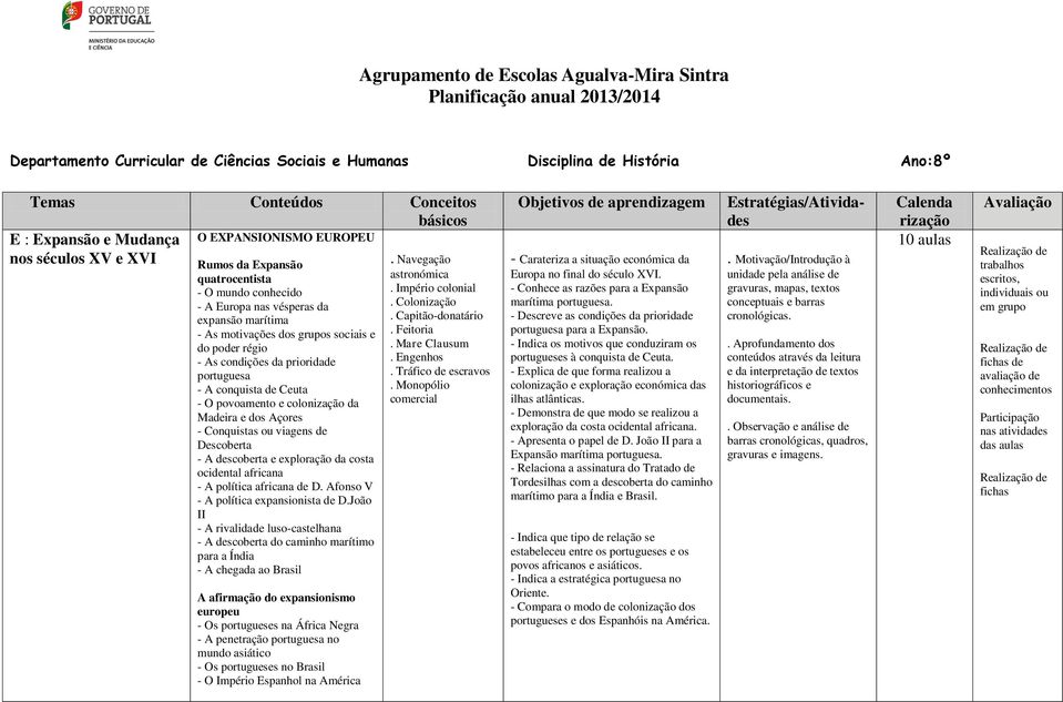 As condições da prioridade portuguesa - A conquista de Ceuta - O povoamento e colonização da Madeira e dos Açores - Conquistas ou viagens de Descoberta - A descoberta e exploração da costa ocidental