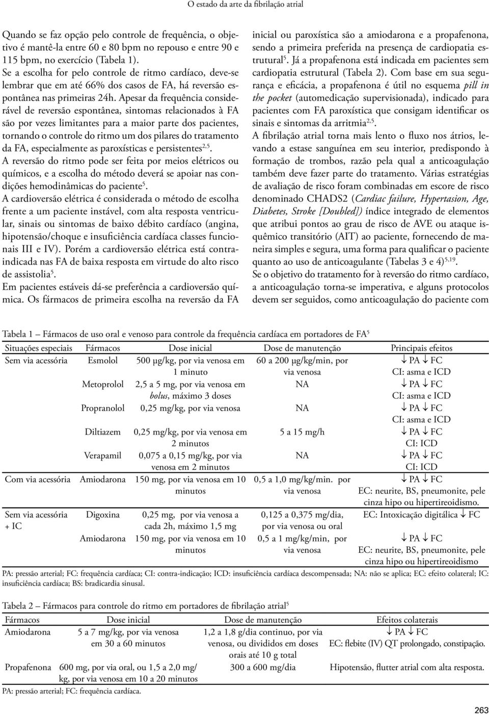 Apesar da frequência considerável de reversão espontânea, sintomas relacionados à FA são por vezes limitantes para a maior parte dos pacientes, tornando o controle do ritmo um dos pilares do
