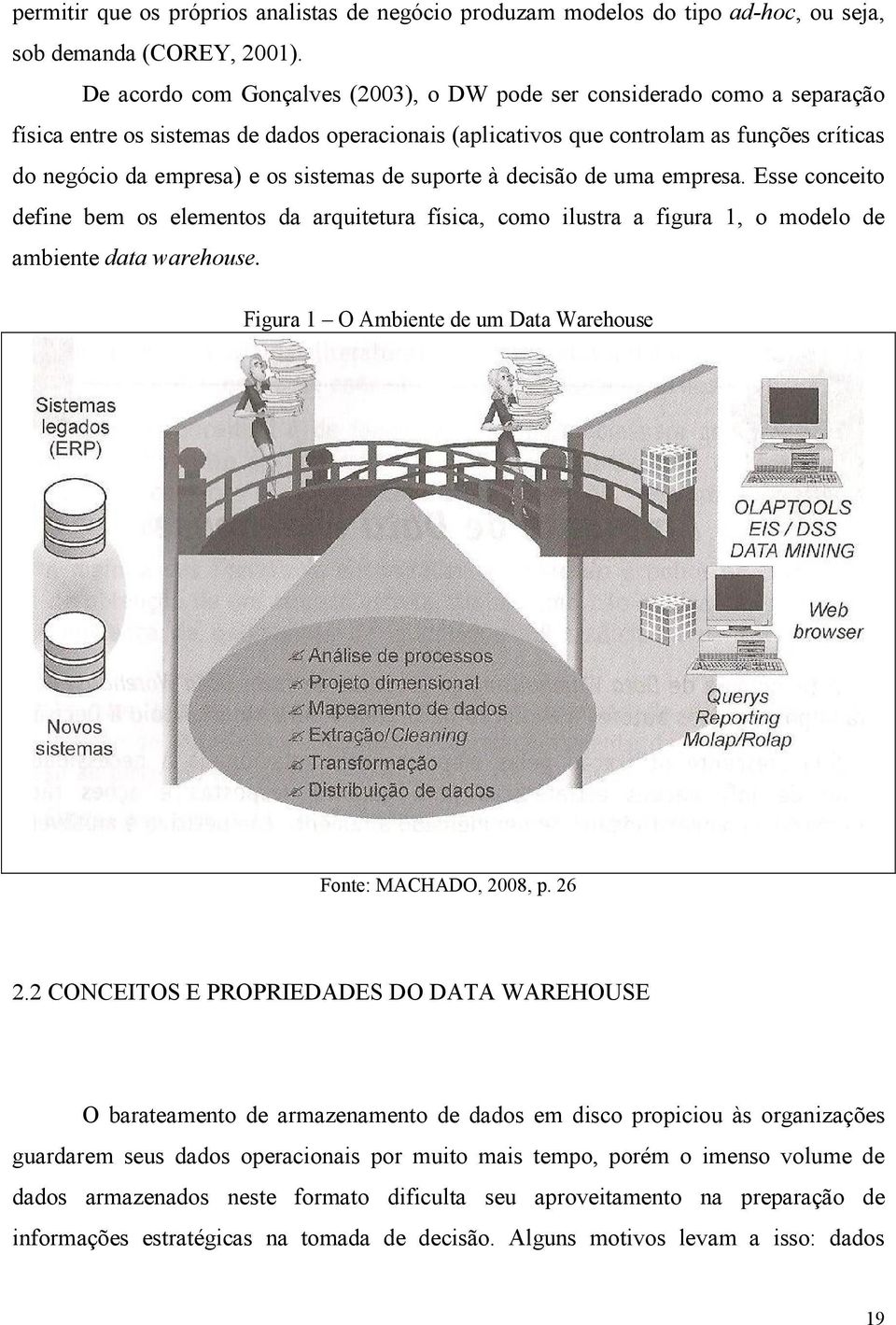 sistemas de suporte à decisão de uma empresa. Esse conceito define bem os elementos da arquitetura física, como ilustra a figura 1, o modelo de ambiente data warehouse.