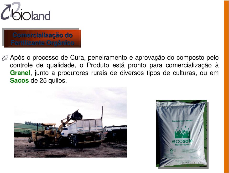 qualidade, o Produto está pronto para comercialização à Granel,