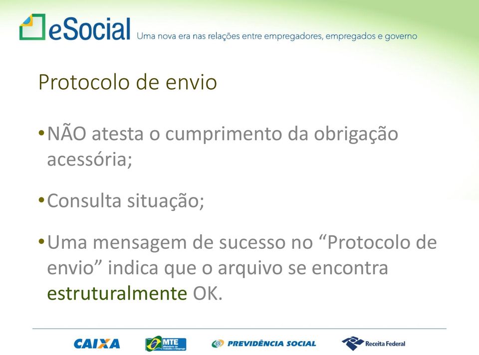 mensagem de sucesso no Protocolo de envio