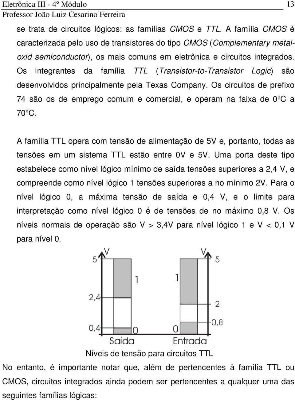 Os integrantes da família TTL (Transistor-to-Transistor Logic) são desenvolvidos principalmente pela Texas Company.