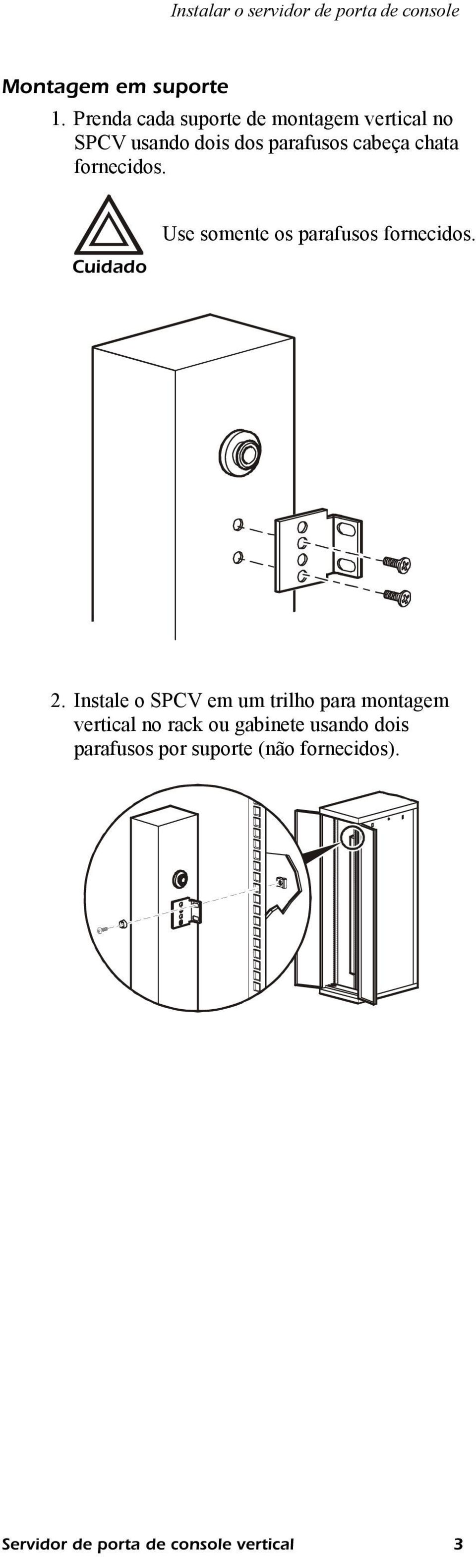 fornecidos. Use somente os parafusos fornecidos. Cuidado Caution 2.