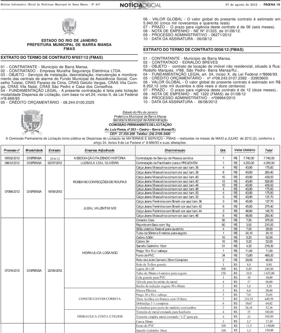 08 - NOTA DE EMPENHO - NE Nº 01323, de 01/08/12.