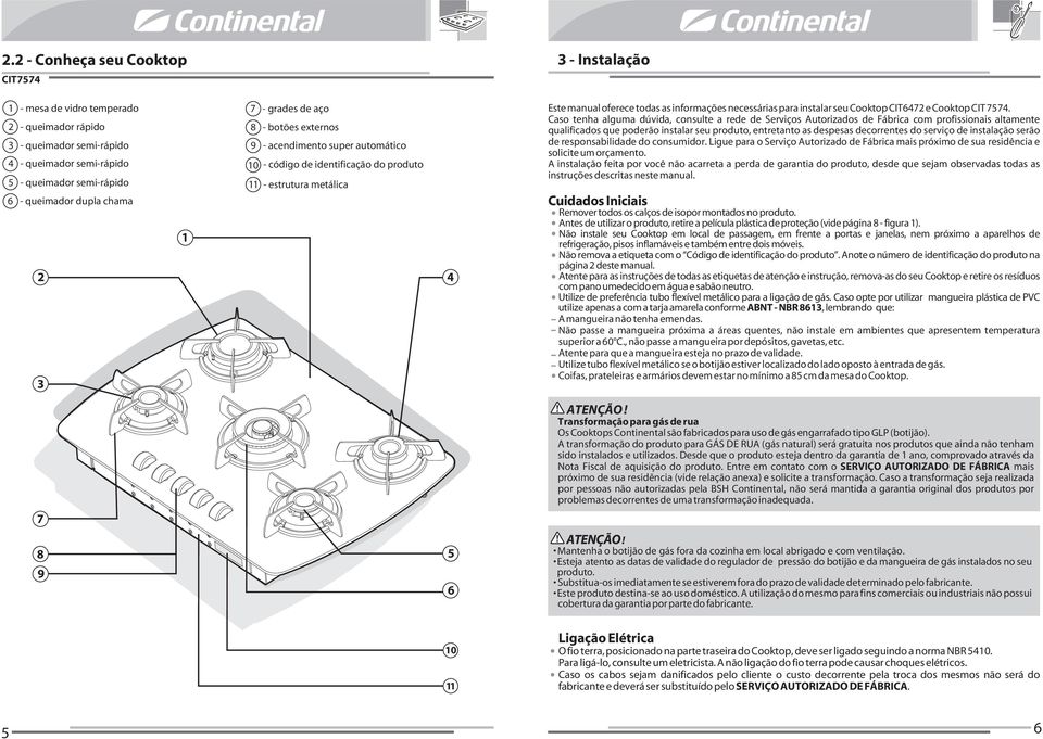 CIT67 e Cooktop CIT 757.