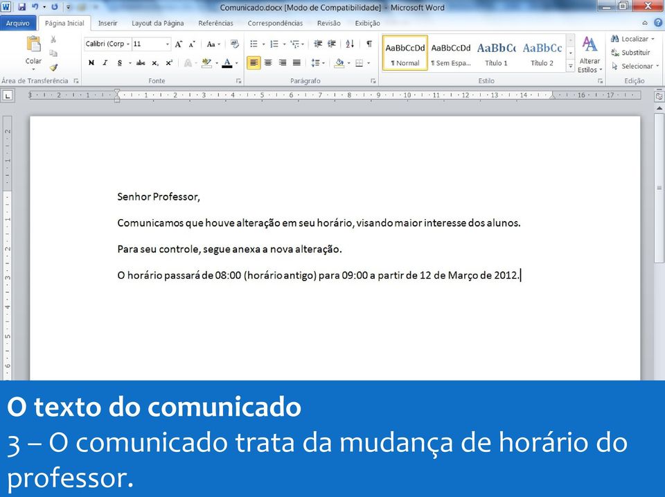 comunicado trata da