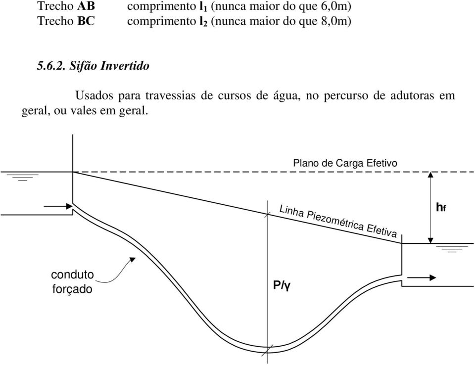 (nunca maior do que 8,0m).6.2.