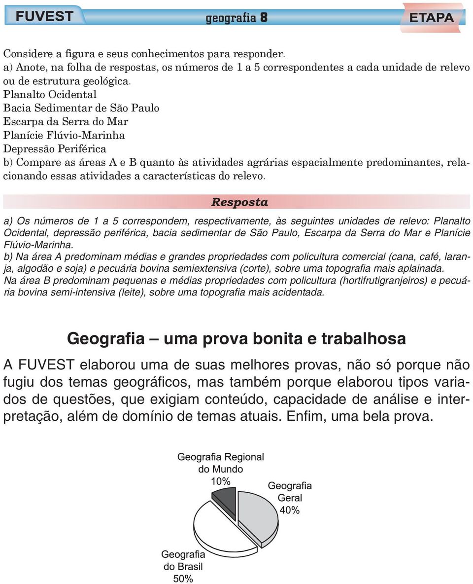 predominantes, relacionando essas atividades a características do relevo.