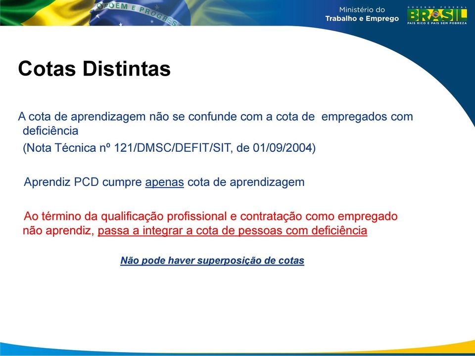 cota de aprendizagem Ao término da qualificação profissional e contratação como empregado