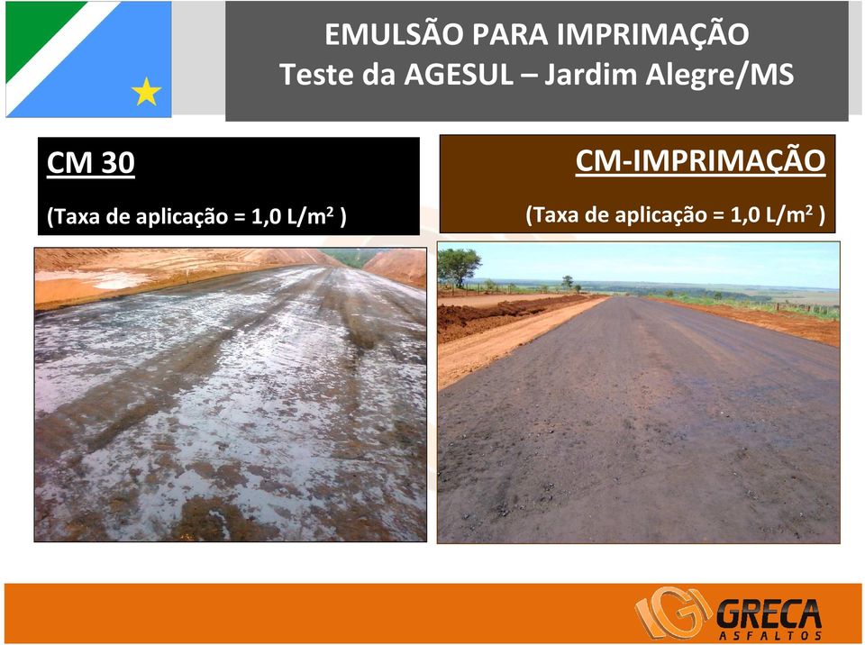 de aplicação = 1,0 L/m 2 )