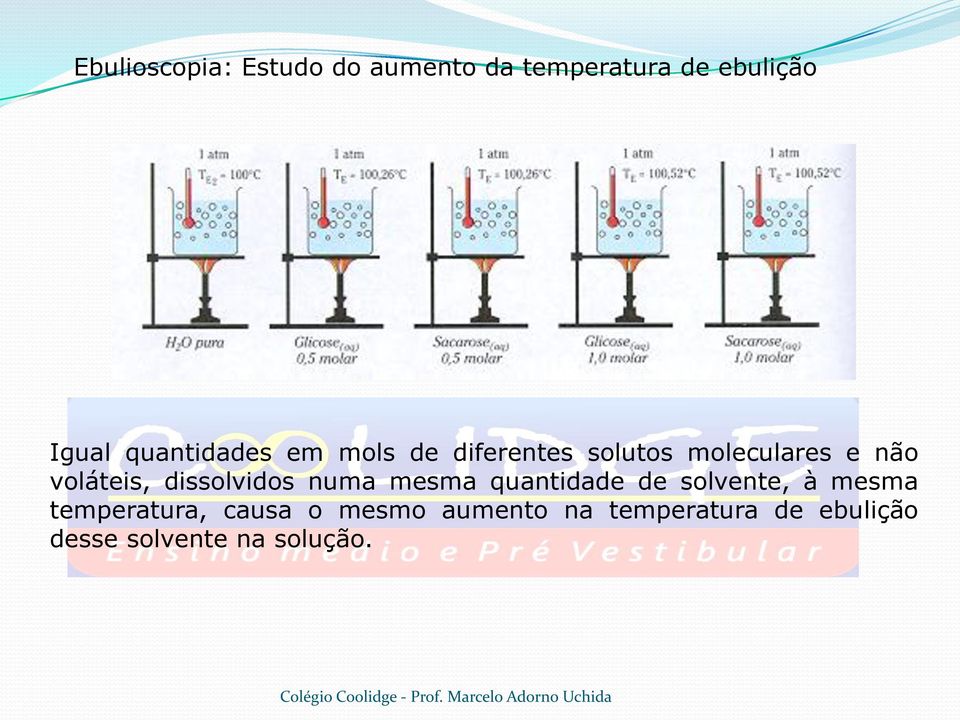 dissolvidos numa mesma quantidade de solvente, à mesma temperatura,