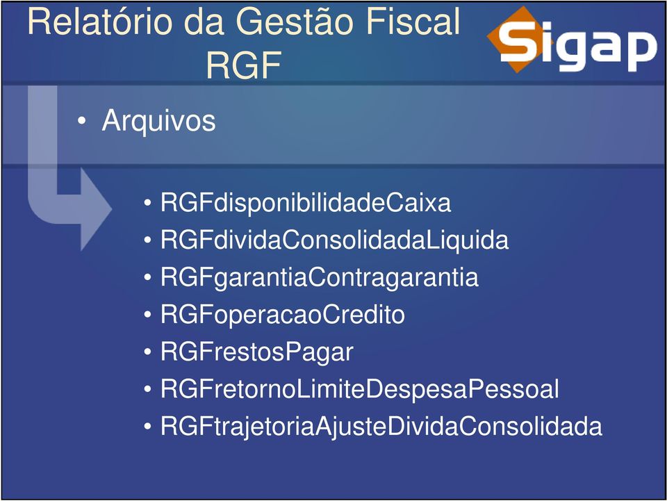 RGFgarantiaContragarantia RGFoperacaoCredito