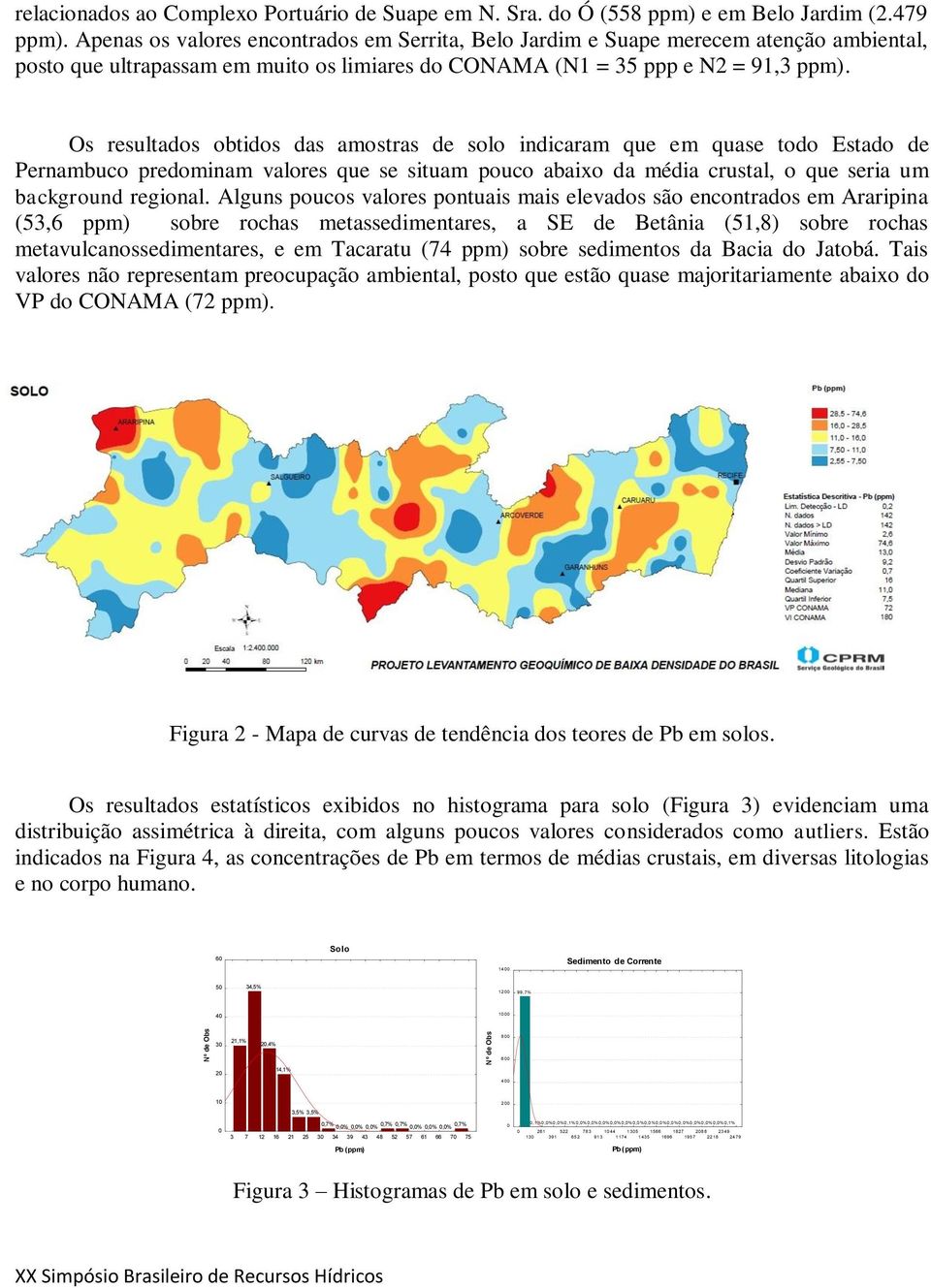 Os resultados obtidos das amostras de solo indicaram que em quase todo Estado de Pernambuco predominam valores que se situam pouco abaixo da média crustal, o que seria um background regional.